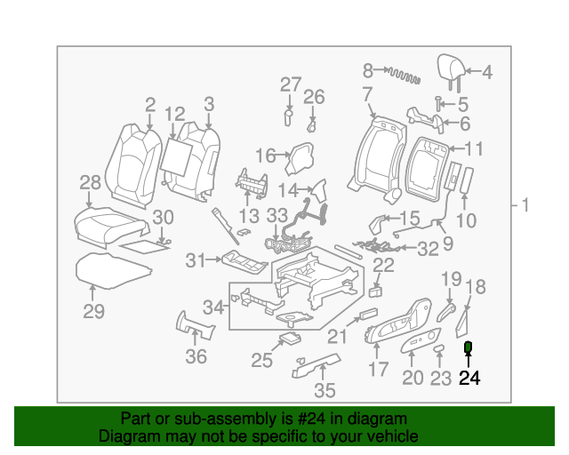 20072017 GM Power Seat Switch Knob 15889530 GM
