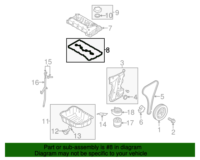 224412G600 Valve Cover Gasket 20112013 Kia Sorento Kia.Parts Store