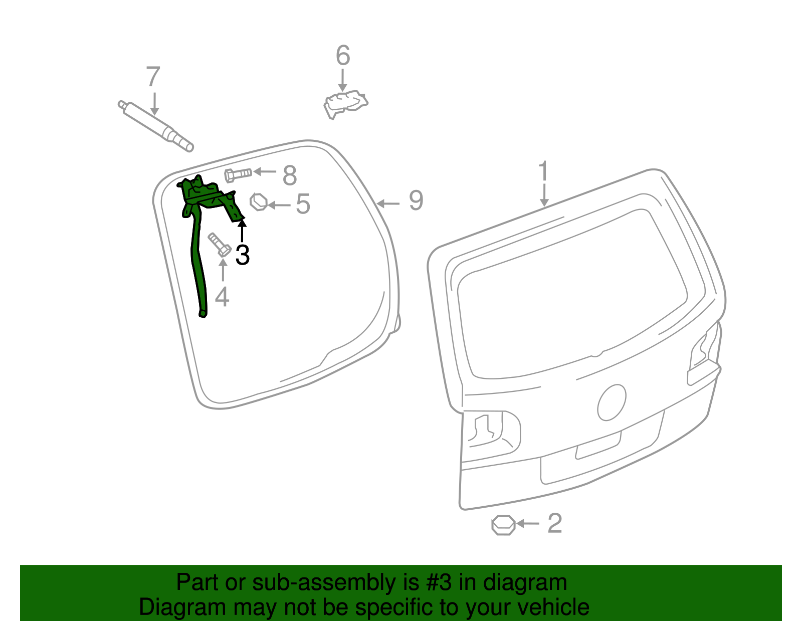 Lift-Gate Hinge - Volkswagen (7L6-827-301-E)