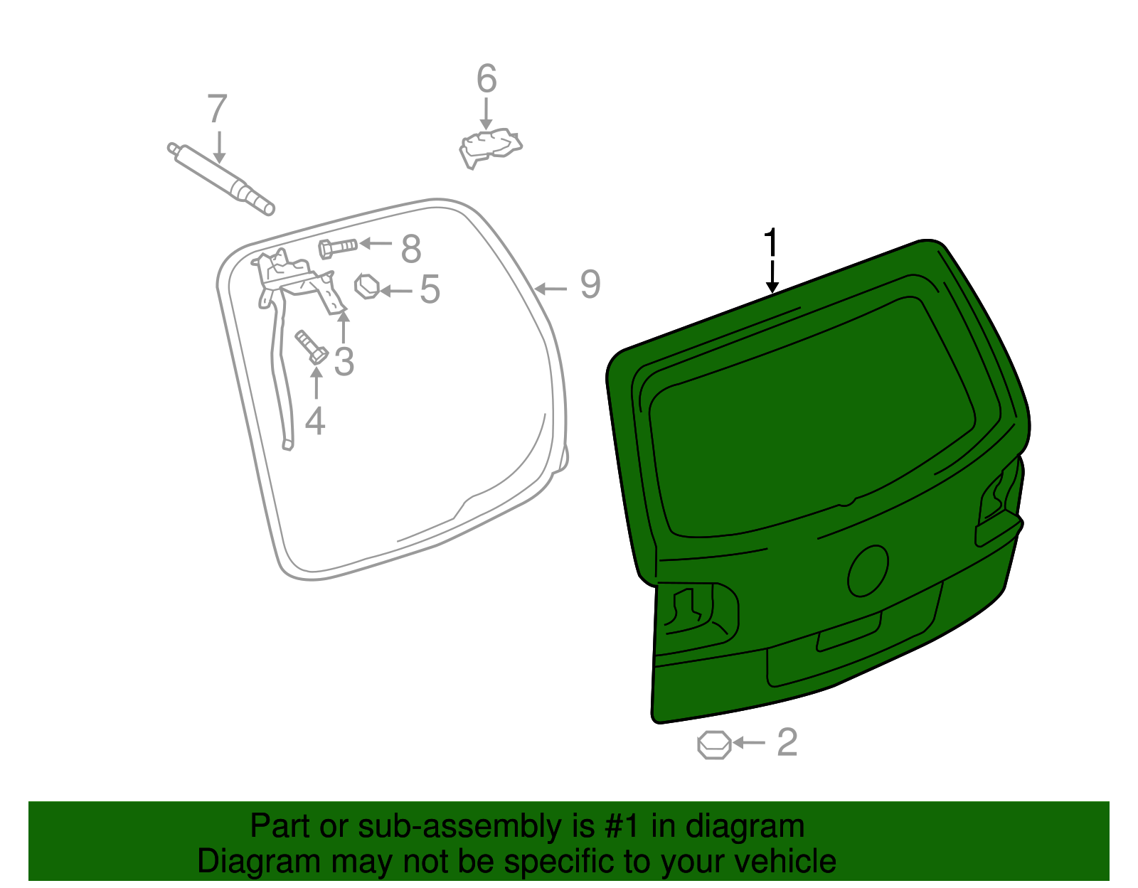 Lift Gate - Volkswagen (7L6-827-025-BA)