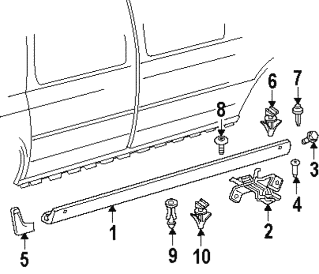 19972004 Oldsmobile Silhouette Rocker Panel Molding Retainer 10291232