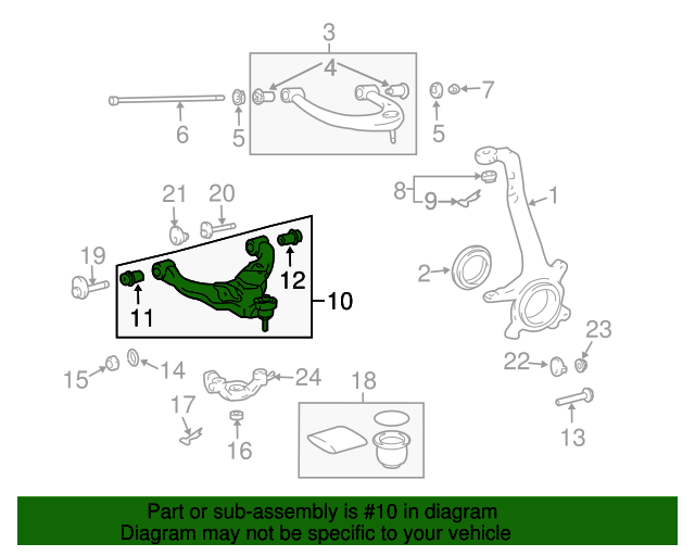 4806960020 Lower Control Arm 20042009 Lexus GX470 My L Parts
