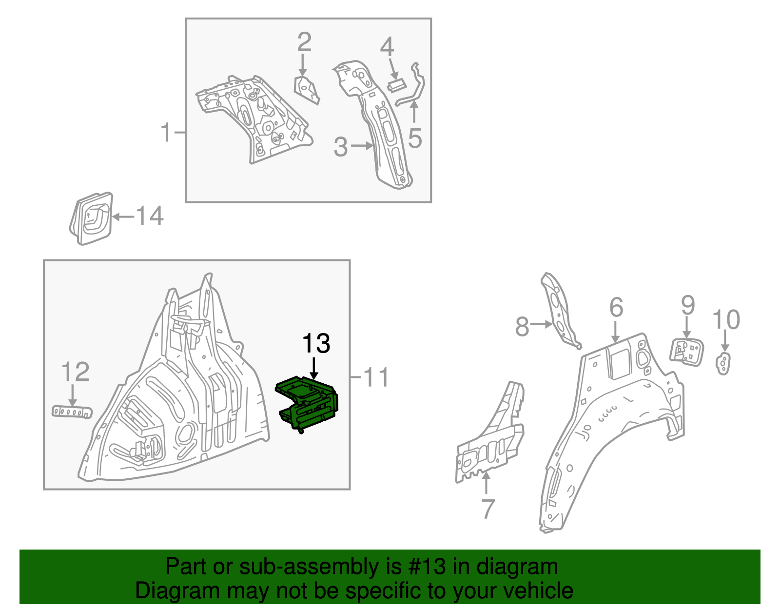 Passenger Side Rear End Panel Bracket - GM (95127323)