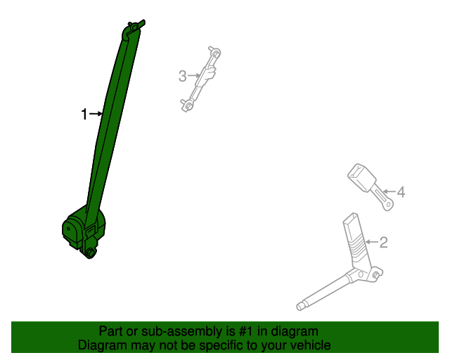 888104Z500NBC Seat Belt Assembly 20132018 Hyundai Santa Fe Sport