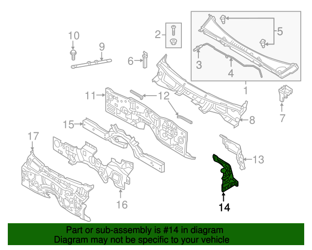 2017-2022 Genesis G90 Partition Assembly Eng Rm Lower Left-hand 84191 ...