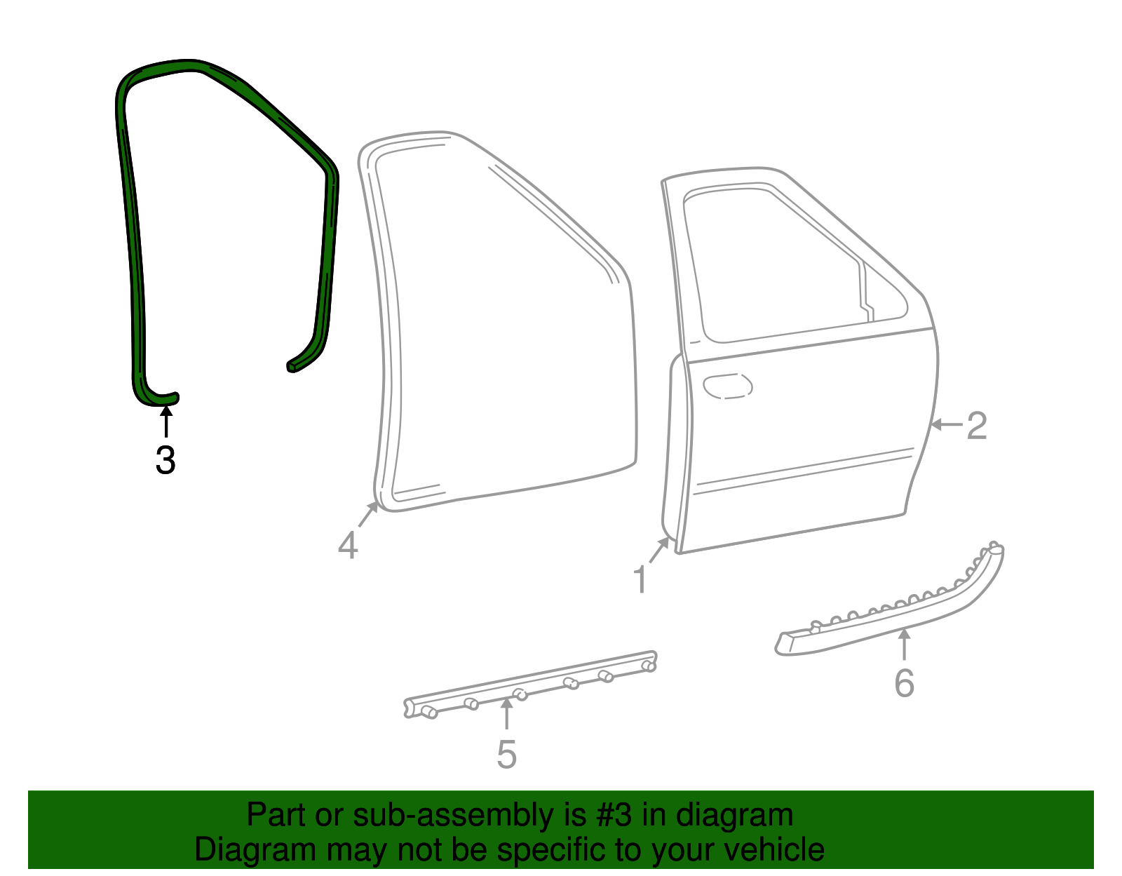 Weather-Strip On Body - Ford (YL3Z-1620708-AA)
