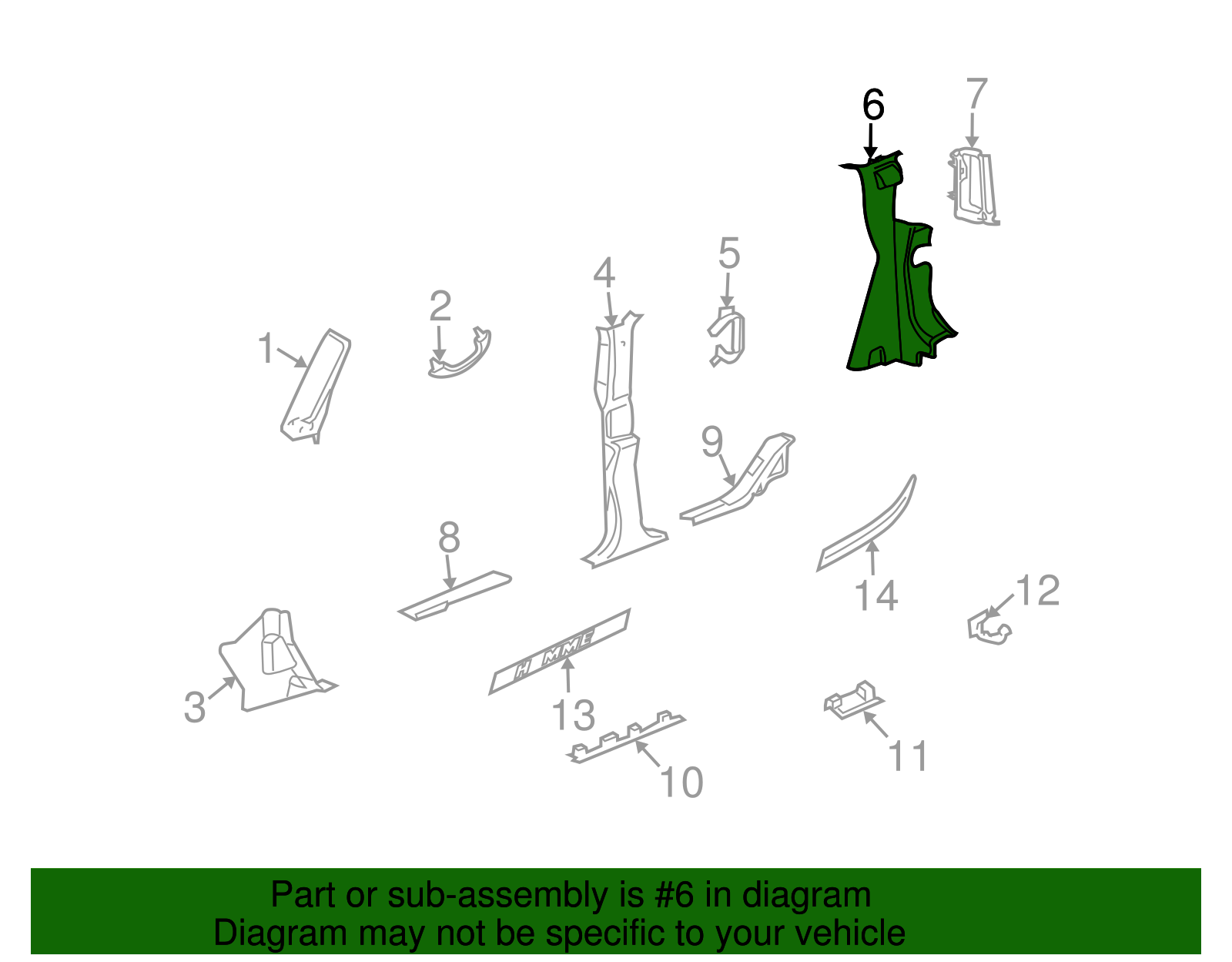 Molding Assembly-Body L/Pillar Garnish             *Ebony - GM (10391790)