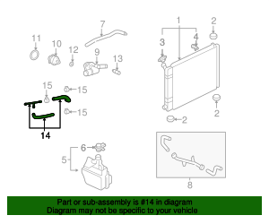 2000-2004 Ford Focus Engine Coolant Overflow Hose 3M5Z-8K012-BA ...