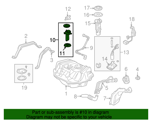 17550S84A01 Valve Vent Shut (Orvr) 19982002 Honda Accord Honda