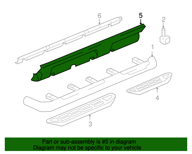 20012006 Chevrolet Tahoe Passenger Side Rocker Panel Molding 15766366