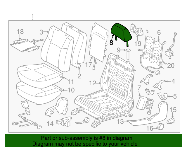 TOYOTA Genuine 71910-0T030-A0 Headrest Assembly TOYOTA Genuine 71910-0T030-A0 Headrest Assembly