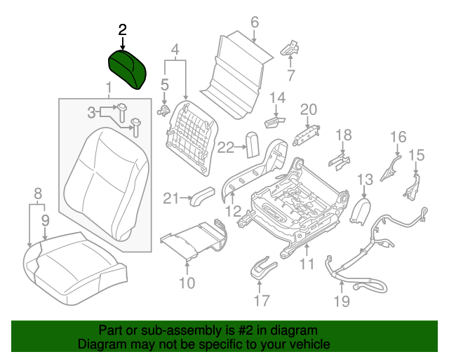 20162018 Nissan Altima Headrest 864009HS0A Nissan Parts Plus