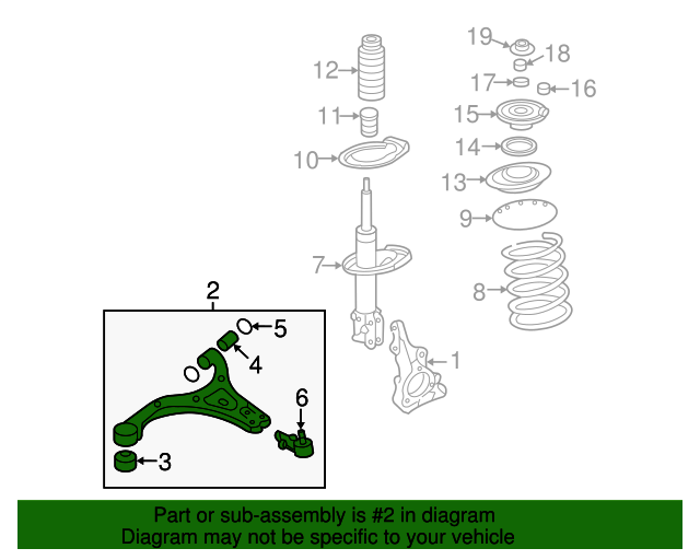 20062011 Kia Sedona OEM NEW 0611 Kia Sedona Bushings Front Suspension