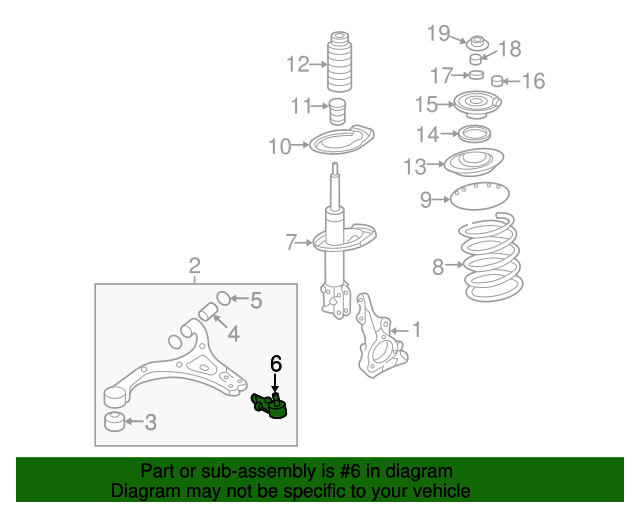 545304D000 Lower Ball Joint 20062014 Kia Sedona Kia.Parts Store
