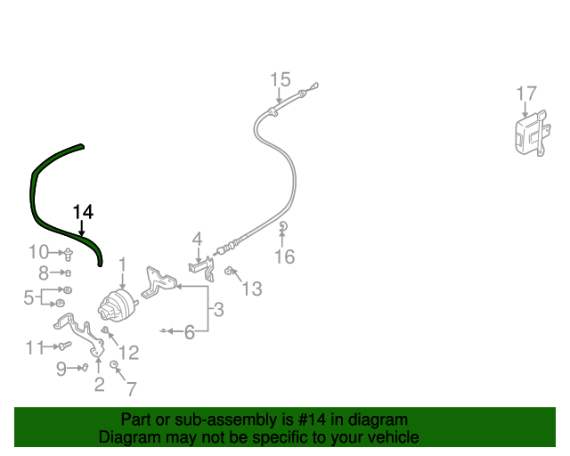 19992000 Mazda Miata Vacuum Hose NC1166360B