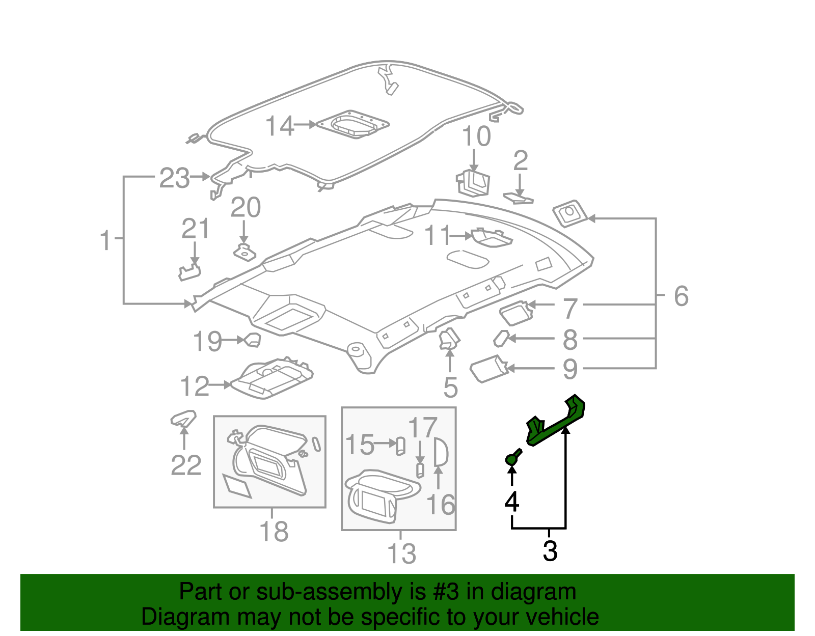 Titanium Front Roof Rail Assist Handle - Buick (25789228)