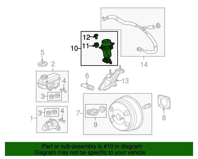 20102015 GM Power Brake Booster Pump Assembly 20939308