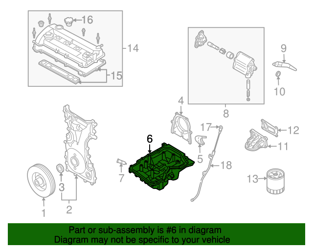 20042006 Mazda 3 Oil Pan LF5010400J QuirkParts