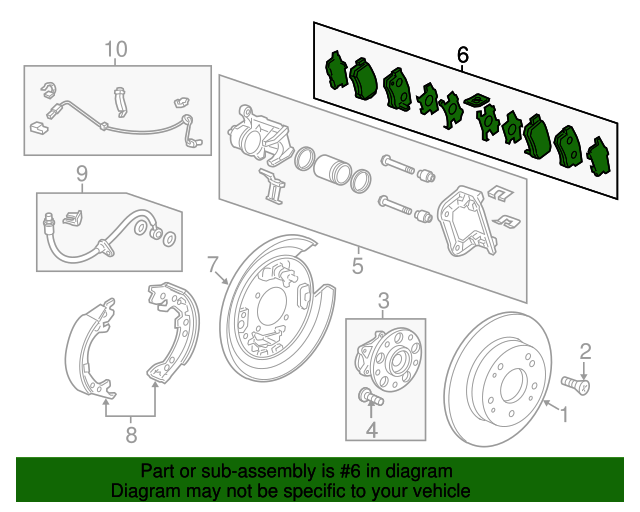 Genuine Brake Pad Set, Rear for 20142016 Acura MDX Part 43022TZ5A01