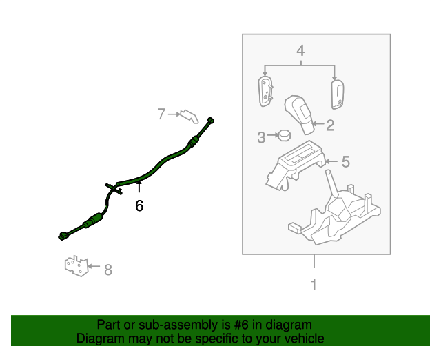 7T4Z7E395A Shift Control Cable 20072010 Ford Ford Discount Parts