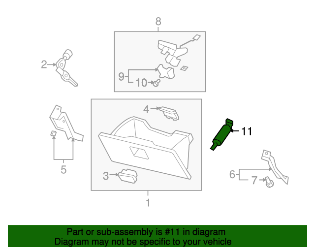 77530SWAA01 Damper Assembly, Glove Box 20072011 Honda CRV Honda