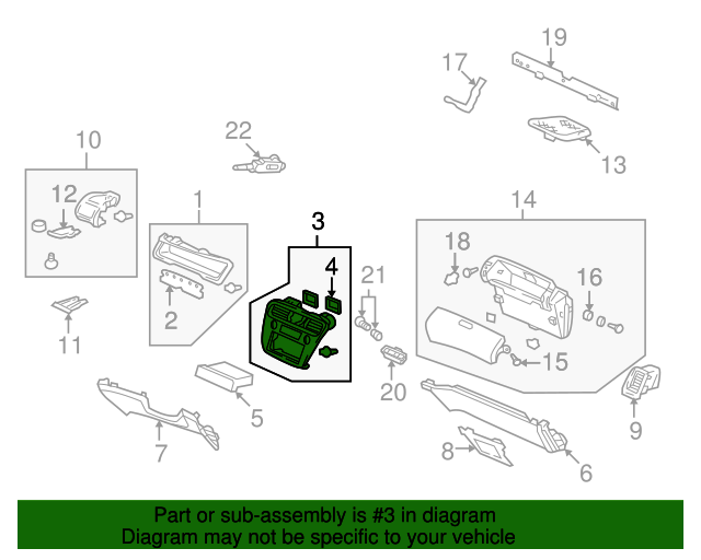 20012002 Honda Accord Panel Assembly, Instrument Center*NH167L