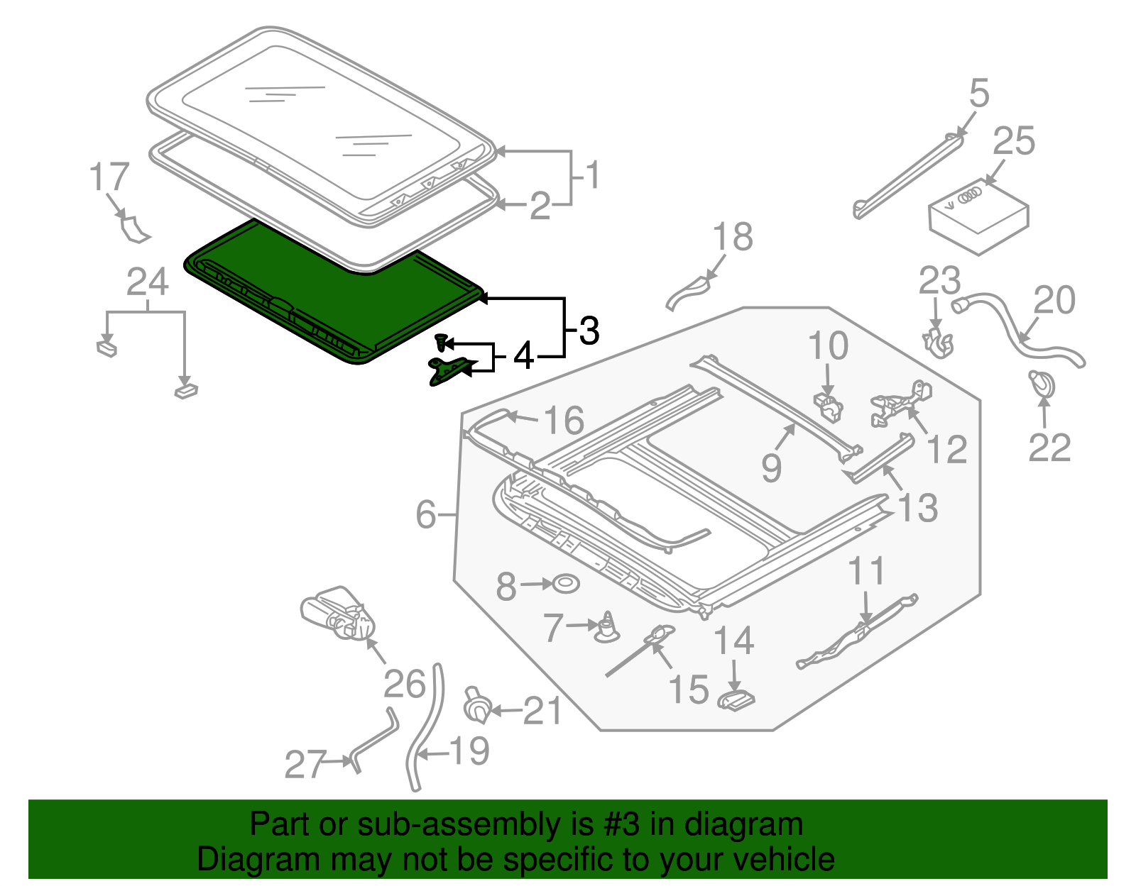 Sunroof Frame - Volkswagen (7L0-877-255-V56)