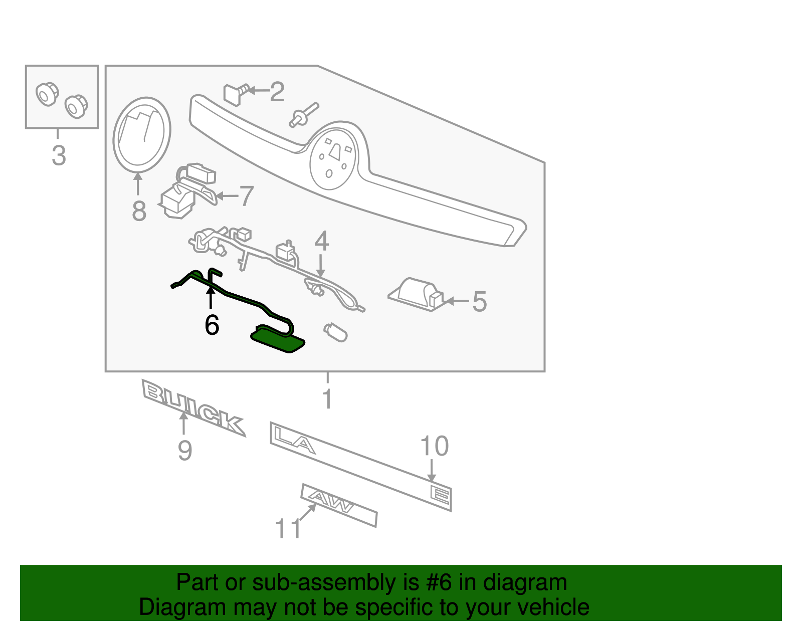 Liftgate Release Switch - Buick (90872434)