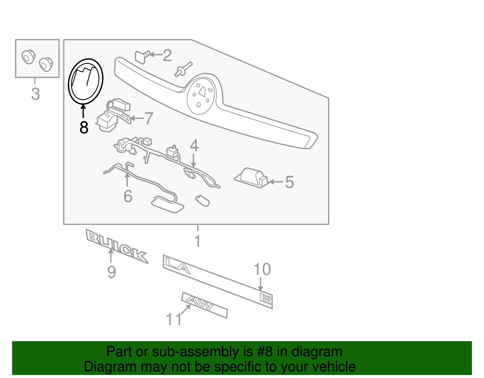 Rear Compartment Lid Applique Emblem - Buick (9056882)