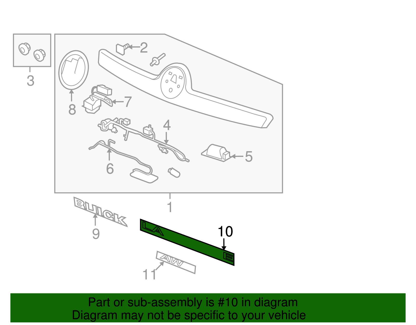 Deck Lid Lacrosse Name Plate - Buick (90766828)