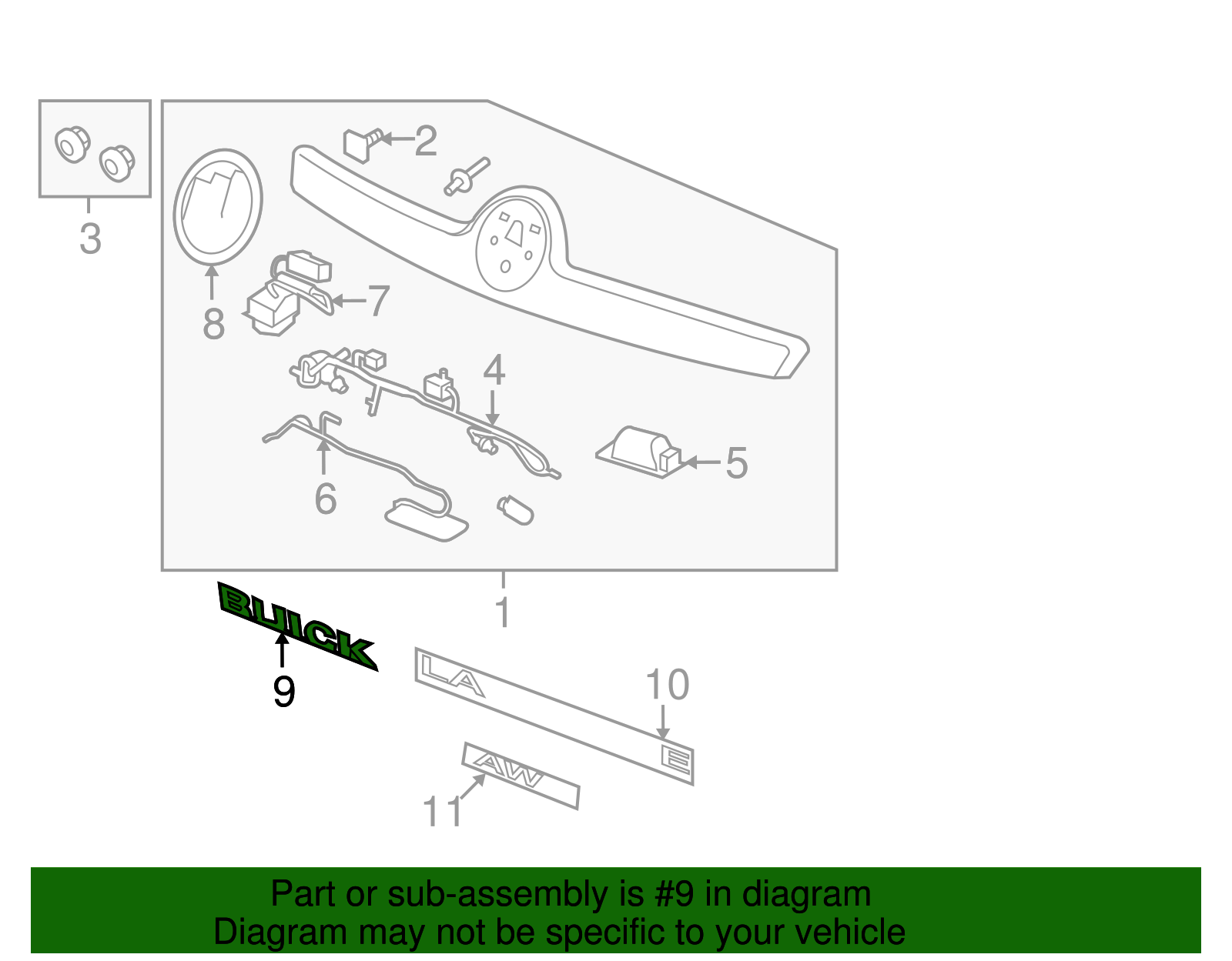 Deck Lid Buick Name Plate - Buick (90766826)