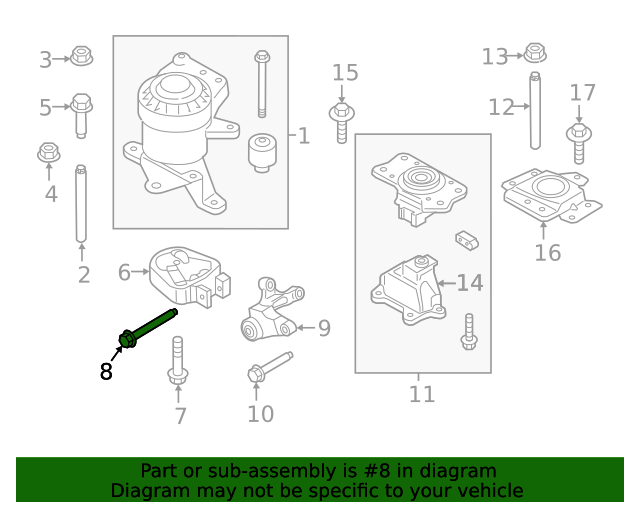 Genuine OEM Ford Stabilizer Link Mount Bolt W500546S439 Genuine
