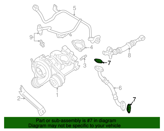 thumbnail image 2 of Topran Turbocharger Oil Line Gasket – Diesel – For Audi VW Seat Skoda – OEM 03L145757Q, 03G145757A, 03L145757M 2 of 6