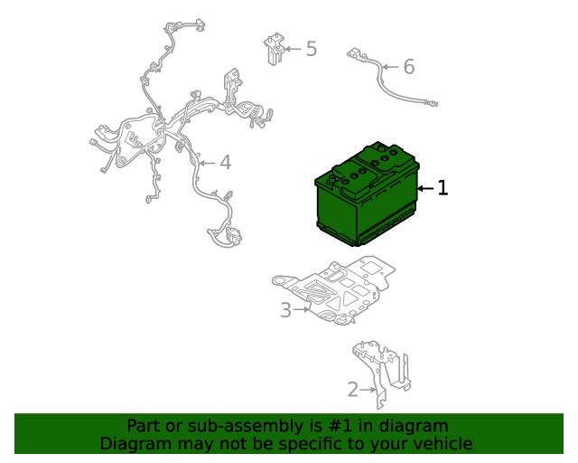 Genuine OEM Ford Battery BEF48H6A OEM Ford Parts & Accessories