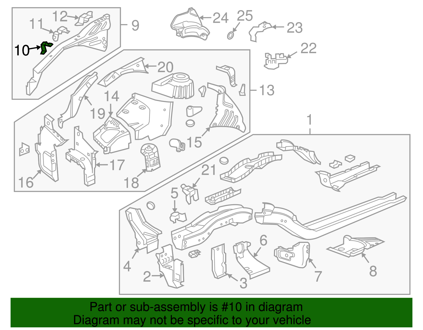 Driver Side Front Fender Bracket - GM (96845509)