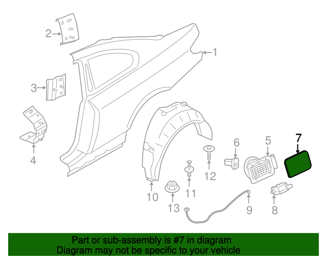 Genuine BMW 51177286001 Fuel Door FREE Shipping on Most Orders