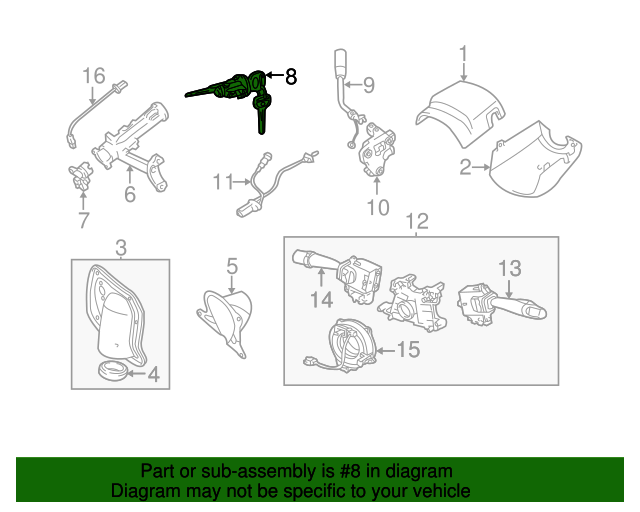 20002006 Toyota Tundra Ignition Lock Cylinder 6905734030 OEM Parts