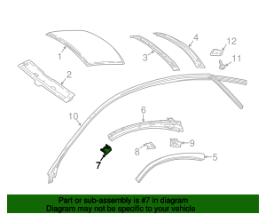 238-636-32-00 - Roof Side Rail Bracket 2018-2023 Mercedes-Benz ...