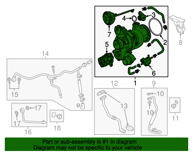 20182022 GM Compressor Air Intake Turbocharger 12699230