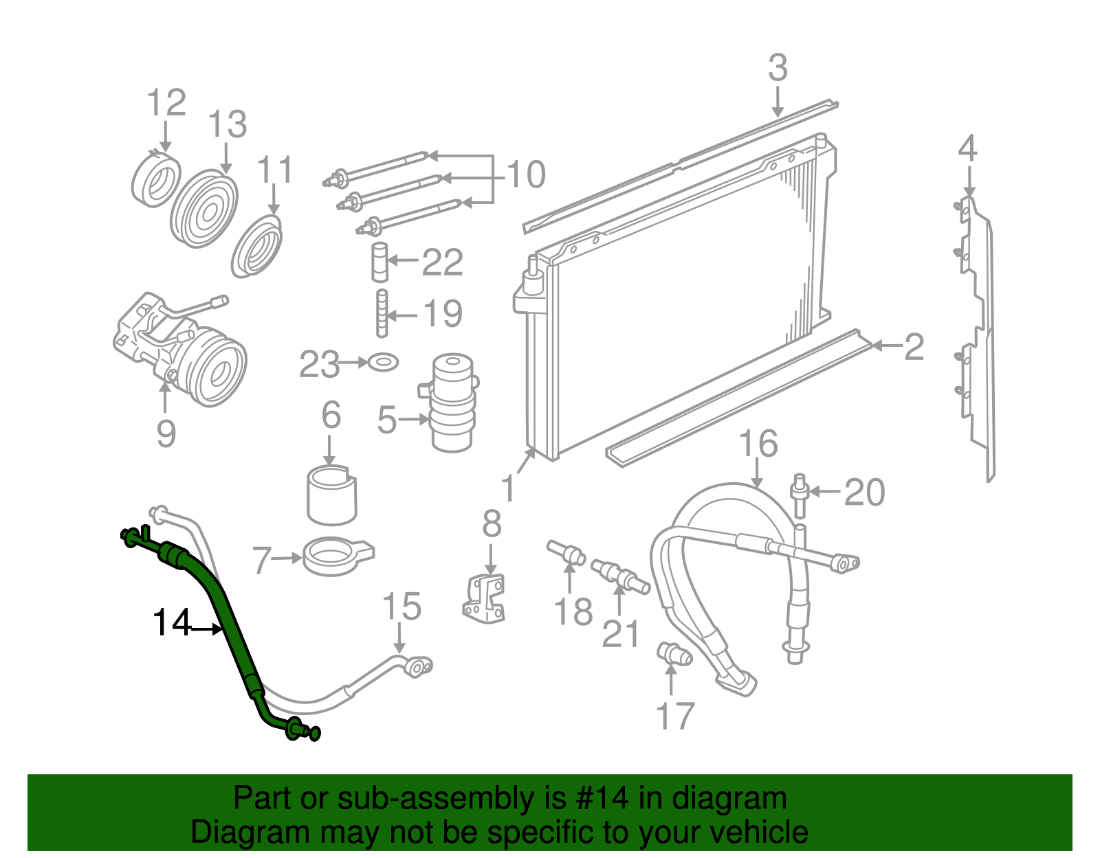 Motorcraft™ A/C Refrigerant Liquid Hose - Ford (YF-3225)