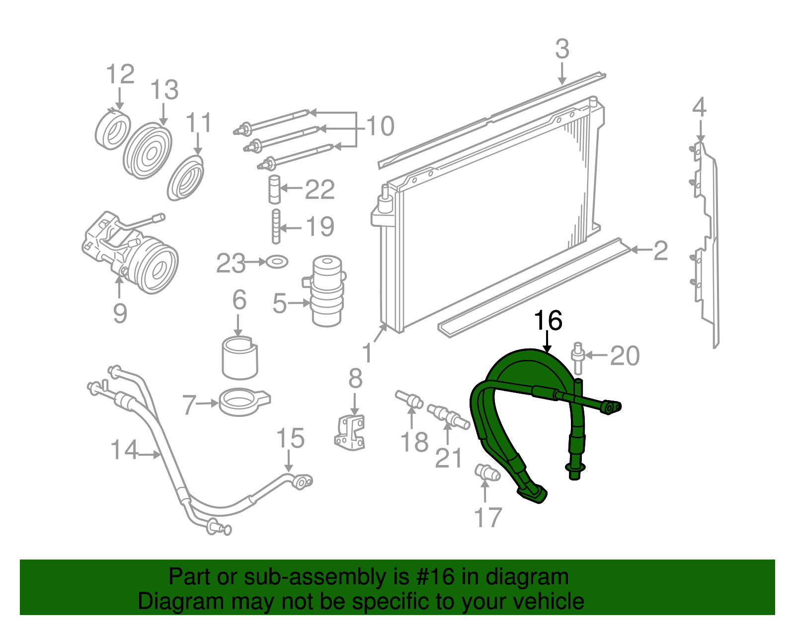 Motorcraft™ A/C Manifold Hose Assembly - Ford (YF-38040)