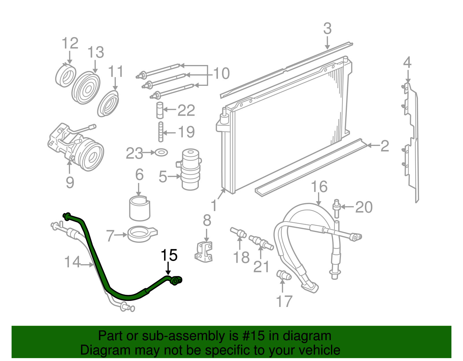 Motorcraft™ A/C Refrigerant Suction Hose - Ford (YF-3209)