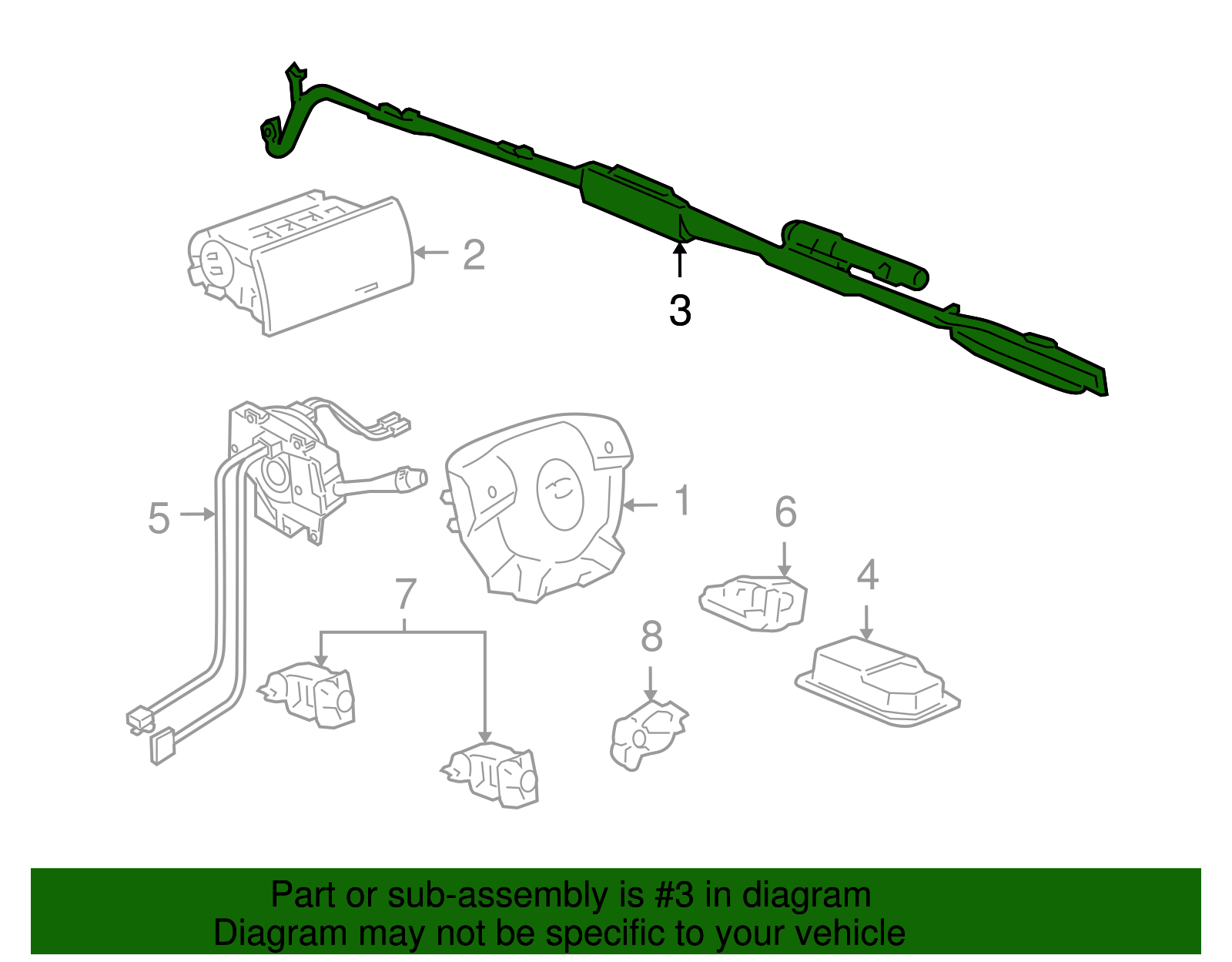 Airbag, Roof S/Rl - GM (84357754)