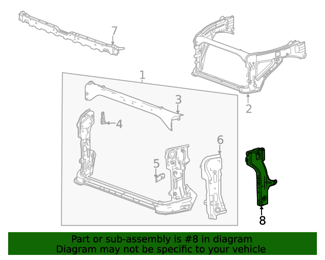 2020-2024 GM Driver Side Headlamp Bracket 85157651 | GM Parts Center 
