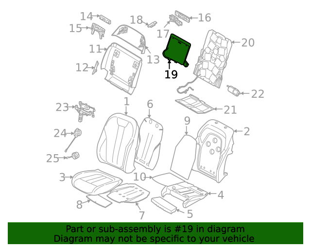 Genuine BMW 52107473983 Lumbar Support FREE Shipping on Most