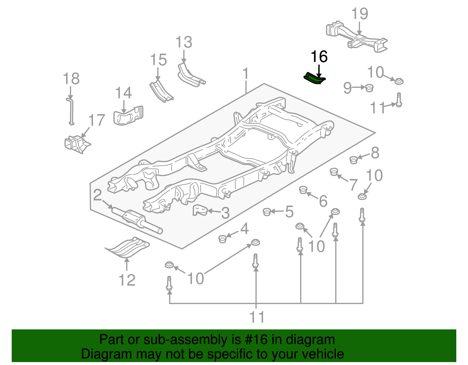 Fuel Tank Rear Crossmember Heat Shield - GM (15028301)