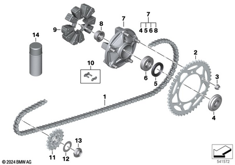 Torque-Transfer Mechanism, Motorcycle for 2024 BMW-Motorrad M 1000  