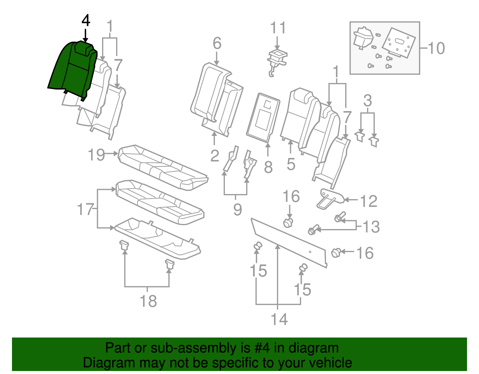 Cover, R/Seat Black - GM (92207930)