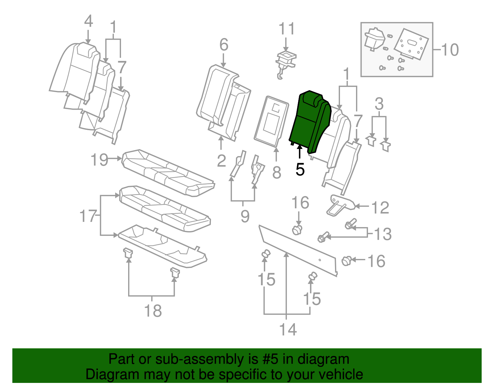 Cover, R/Seat Black - GM (92208005)