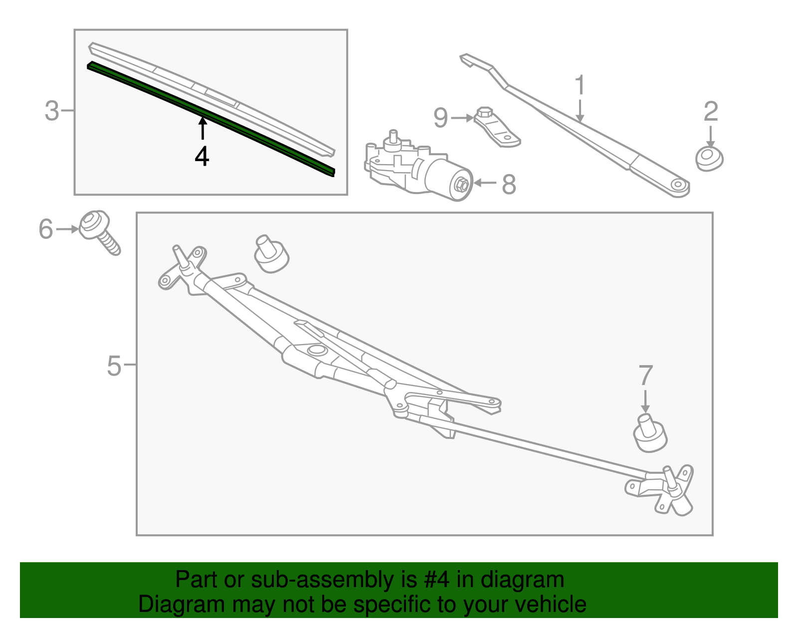 76622-TDK-J02 Genuine Acura Wiper Insert Front And Rear Set